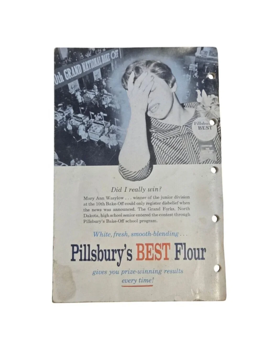 1958 Pillsburys Best 10th Grand National Bake Off Cookbook 100 Recipes Vintage